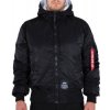 ALPHA INDUSTRIES Bunda Hooded Puffer FD Rev. - čierna/biela (198117/95)