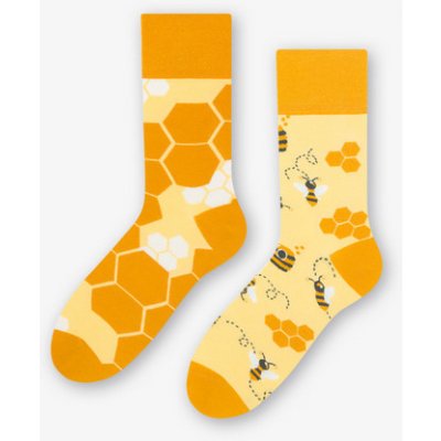 Dámske nerovnaké ponožky Bee žltá
