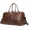 Bullcaptain kožená cestovná taška Crocodille hnedá 26L