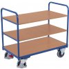 Variofit Policový vozík, Variofit, 3 police (99 x 68 cm), do 250 kg, modrá/antracit Farba: modrá RAL5010