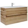 | Dřevojas - Kúpeľňová skrinka s umývadlom BANO 100x47 cm dub/biela | 8590828025122