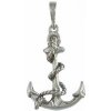 Strieborný prívesok kotva s lanom