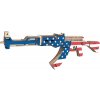 Woodcraft Drevené 3D puzzle Samopal AK47 vo farbách Americkej vlajky