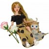 LEAN Toys 13908 Bábika Emily s mačiatkom a ružou