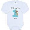 New Baby Body S Potlačou Už Mám 1 Rok-Modrá-80 (9-12m)