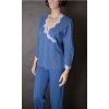 Dámske pyžamo Cana 1164 - s krajkou M Modrá Kapri - Trojštvrťové