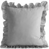 Bavlnená obliečka na vankúš 45x45 cm s volánikovou lemovkou - strieborná