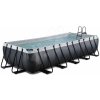 Bazén s pieskovou filtráciou Black Leather pool Exit Toys oceľová konštrukcia 540*250*100 cm čierny od 6 rokov