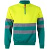 VL THOR. Dvojfarebná mikina (300 g/m²) z polyesterového rúna (100%) - Zelená, 2XL