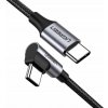 Ugreen 50123 uhlový USB-C - USB-C PD 60 W 20 V 3 A, 1m, černo-sivý