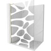Mexen Kioto L, sprchová zástena Walk-In 120 x 200 cm, 8mm číre sklo biely vzor, zlatý lesklý profil,800-120-103-50-97