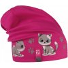 Dráče Bavlnená čiapka Dráča Pepe 28 malinová mačky