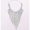 B-TOP Dámsky postriebrený choker náhrdelník s dlhými kryštálovými strapcami Druh barvy: Stříbrná