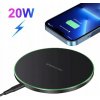 Rýchla nabíjačka QI bezdrôtová 20 W s jemným podsvietením