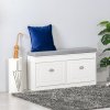 Goleto Regál na topánky s vankúšom a dvoma zásuvkami 104 x 24 x 55 cm | biela