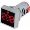 Panelový voltmeter AC 24-500V pre zapustenú montáž 22mm štvorcový