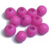 Pogumované sklenené korálky 10mm 1ks tm. cyklaménové (otvor 1mm)