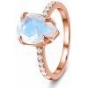 Kráľovský módny prsteň 14k zlato Vermeil GU-DR8927R-ROSEGOLD-MOONSTONE-ZIRCON Veľkosť: 8 (EU: 57-58)