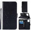 AppleKing flipové puzdro s reliéfom motýľa a kvetiny pre iPhone 11 – čierne - možnosť vrátiť tovar ZADARMO do 30tich dní