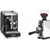 La Pavoni Mini Cellini, black + Eureka Mignon Libra 65 All Purpose, CR white