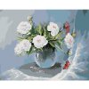 Diamondi Diamantové maľovanie - BIELE KVETY VO VÁZE A MOTÝĽ Rámovanie: vypnuté plátno na rám, Rozmer: 40x50 cm