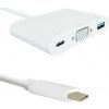 Qoltec Adaptér USB-C 3.1 | VGA + USB-A 3.0 + USB-C 3.1 PD | 0.19m
