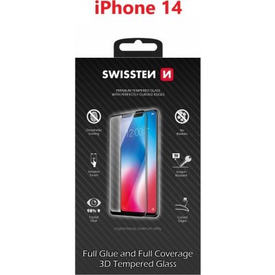 Swissten 3D Full Glue pro Apple iPhone 14 černé 64701908