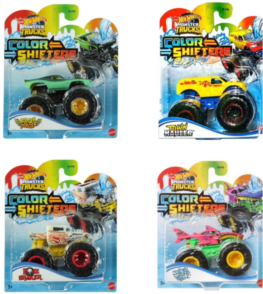 Hot Wheels Monster Trucks Autíčka meniace farbu Multi