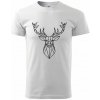 Geometria - Veľký jeleň - Klasické pánske tričko vyššej gramáže - 3XL ( Biela )