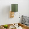 Brilagi - LED Nástenná lampa NUBILA WOOD 1xE27/25W/230V + LED/3W dub/zelená BG1565+BG1576 + záruka 3 roky zadarmo