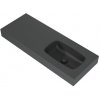 Lotosan LK8878 LOTOSTONE nástenné umývadlo v doske 120 cm, pravé 121 x 12 x 46 cm antracit matná