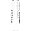 AGAIN Jewelry Stříbrné řetízkové náušnice s hematitem AJKNS006