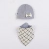 New Baby čiapočka s šatkou na krk Missy sivá