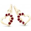 Cutie Jewellery Detské náušnice zlaté C2757Z-Ruby Dark
