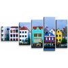 Sablio Obraz - 5-dílný Domčeky pri mori - 100x60 cm