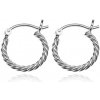 Šperky eshop - Náušnice zo striebra 925 - lesklé točené lanko, 14 mm U3.9