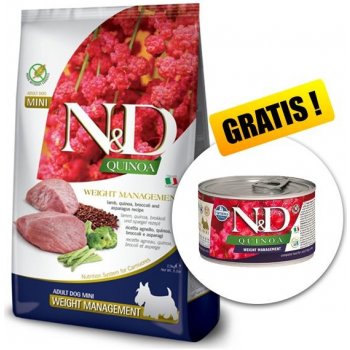 N&D dog Quinoa GF Adult mini, digestion, lamb 2,5 kg