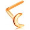 Šperky eshop - Piercing do nosa zo žltého 14K zlata - malý lesklý a plochý mesiačik, zahnutý GG168.05