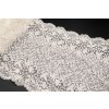 Elastická krajka, vsadka - smetanová - šírka 17 cm