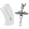 CITY STORM Oceľová pánska retiazka s príveskom kríž s lebkou a krídlami