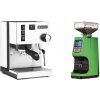 Rancilio Silvia BC, white + Eureka Atom 60, kawasaki green