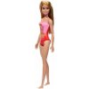 Mattel Barbie Pláž s blond vlasmi v ružových plavkách s motívom palmy HPV19