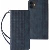 MG Magnet Strap knižkové kožené puzdro na iPhone 13 mini, modré