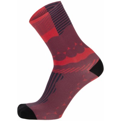 Santini Cyklistické ponožky klasické OPTIC červená/čierna