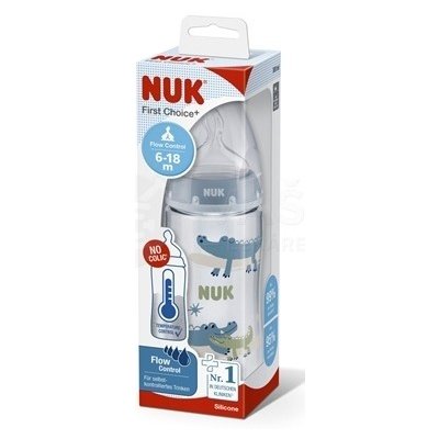 Nuk dojčenská fľaša FC+Temperature Control box Flow Control cumlík beige 300 ml