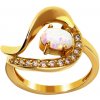 iBrill Zlatý dámsky prsteň s bielym opálom 23364 54mm