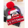 Zimné čiapky s brmbolcom svietiace vianočné s LED žiarovkami - LET IT SNOW