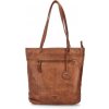 Noelia Bolger kožená shopper kabelka vo vintage štýle koňaková 2059