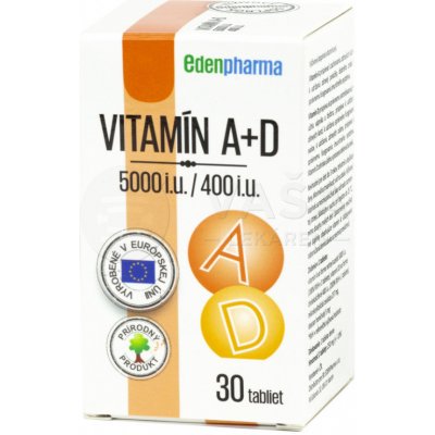 EdenPharma Vitamín A + D 5000 I.U./ 400 I.U. 30 tabliet