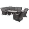 Ratanea Rohová súprava BERKLEY s kreslami tmavosivá verzia rohu: ľavý roh